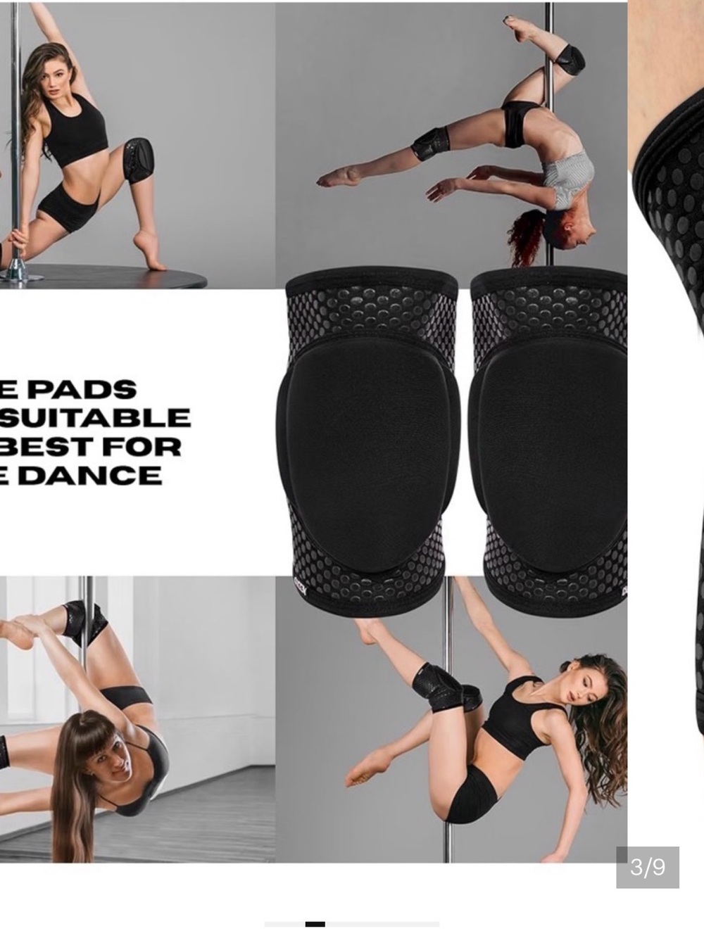 Pole Dance Knee Pads — Black Supportive Knee Protectors